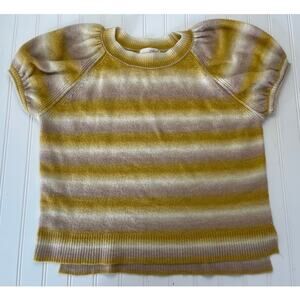 Universal Thread Puff Short Sleeve Ombré Knit Sweater Yellow Gold - Size Medium